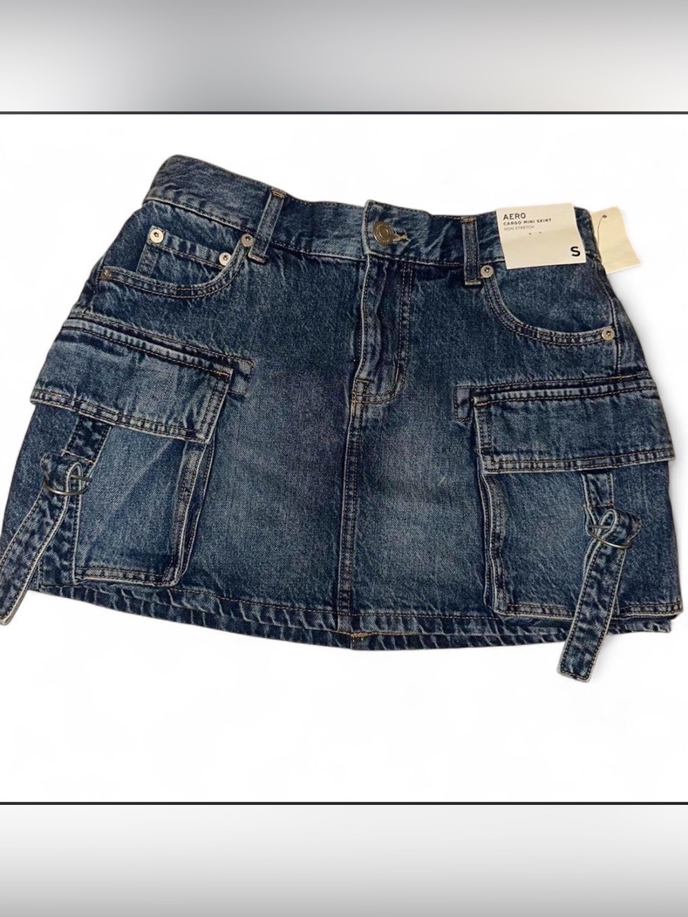 Aeropostale Dark Blue Denim Cargo Mini Skirt